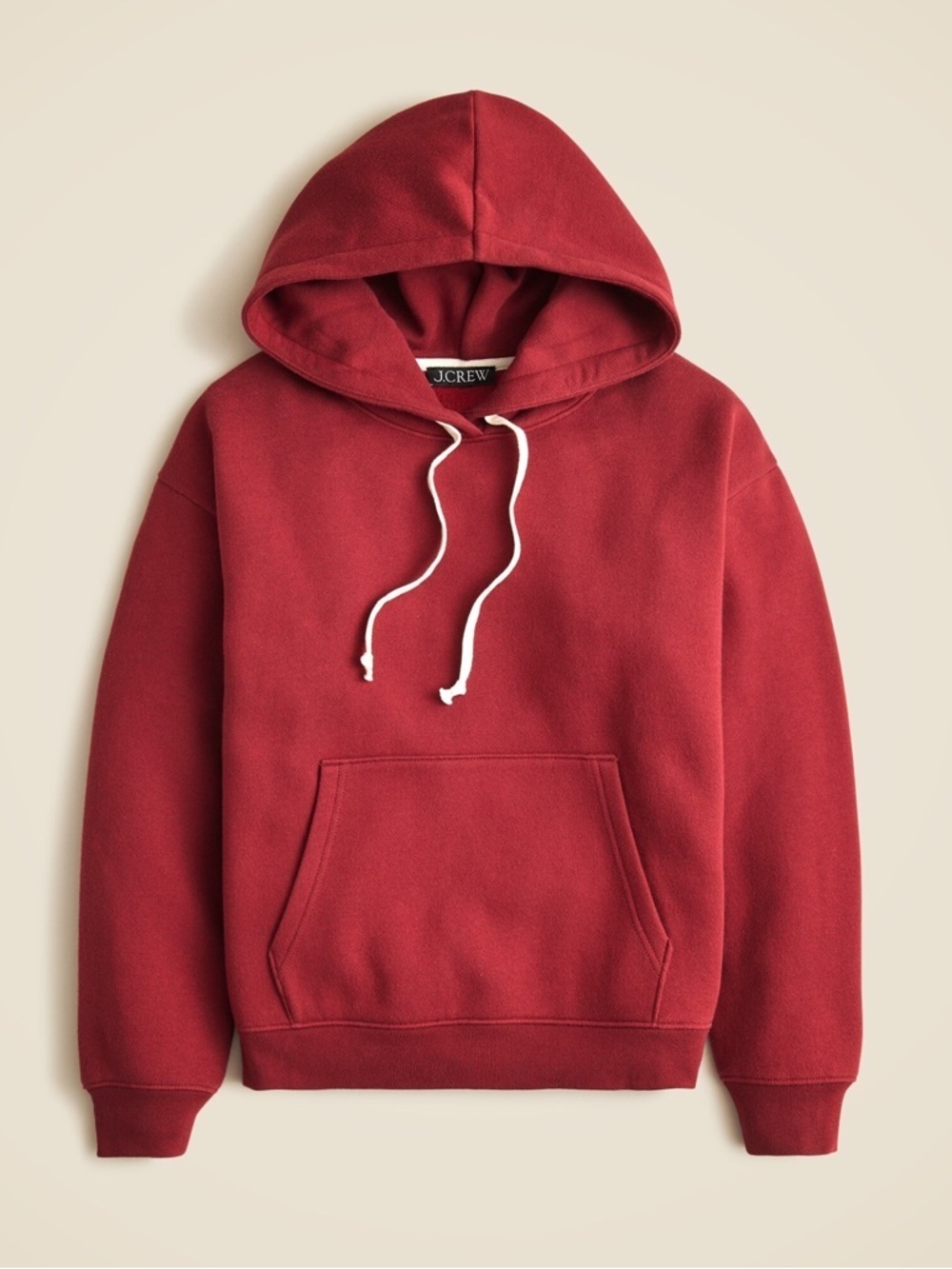 J crew red Heritage fleece hoodie